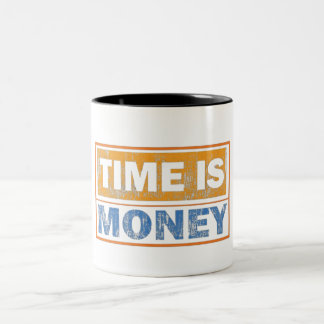 Zeit ist Geld Motivations-Kaffeetasse Zweifarbige Tasse