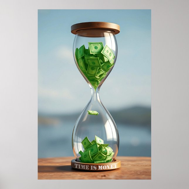 Zeit ist Geld Stunden, digitales Download-Poster Poster (Vorne)
