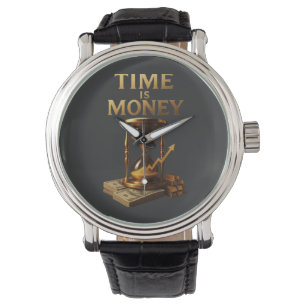 ZEIT IST GELD - Vintage Motivationsunternehmer Armbanduhr