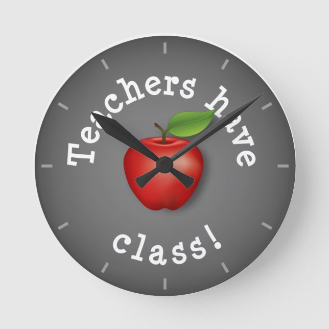 Zeit ist perfekt - Lehrer haben Klasse! Runde Wanduhr (Vorderseite)