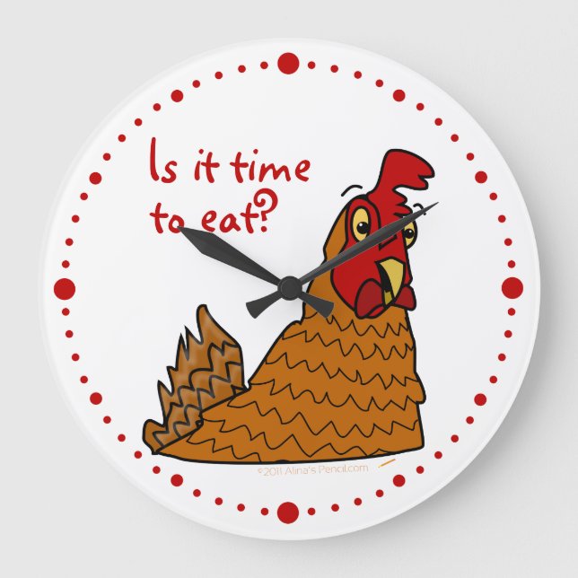 Zeit, lustige Huhn-Liebhaber-Henne-Wanduhr zu Große Wanduhr (Vorderseite)