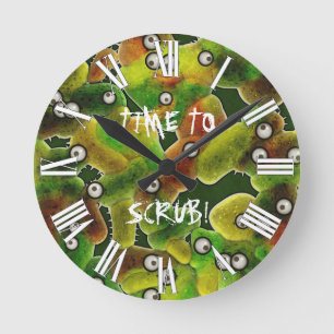 ZEIT, MEDIZINISCHE Mikroben-Uhr O.R. ER Fun ZU Runde Wanduhr