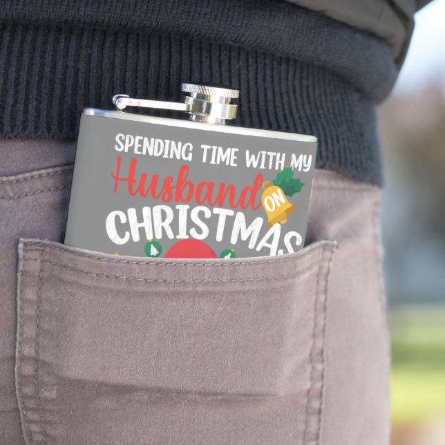 Zeit mit dem Ehemann auf Weihnachten Funny Sant Flachmann (Beispiel)
