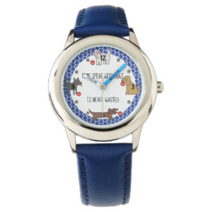 Zeit mit Hunden nie verschwendet Hund länger Kind Armbanduhr