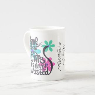 Zeit mit Katzen verbracht, Groovy Hright Blume Prozellantasse