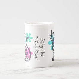 Zeit mit Katzen verbracht, Groovy Hright Blume Prozellantasse