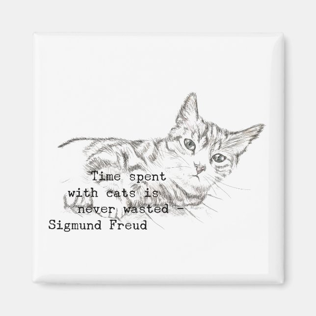 Zeit mit Katzen verbracht. . . Magnet (Vorne)