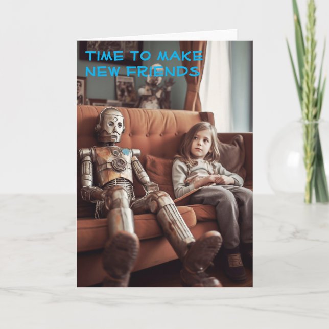 Zeit, neue Freunde zu finden - Leere Inside Karte (Vorderseite)