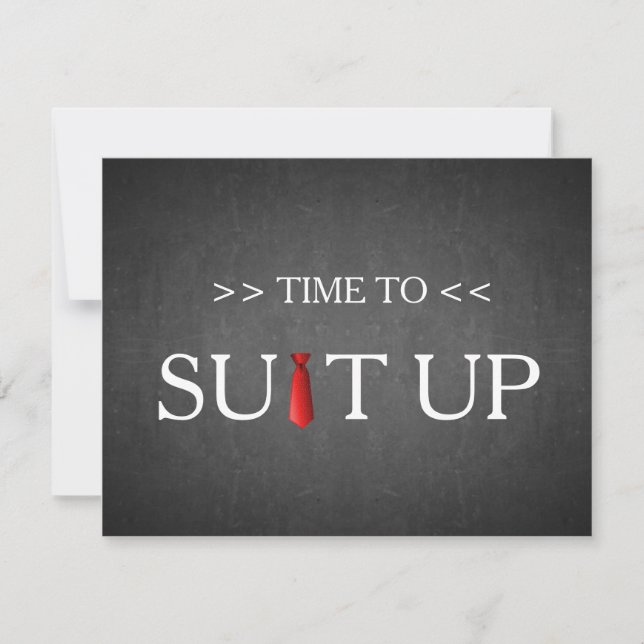 Zeit Suitup zur schwarzen Einladung (Vorderseite)