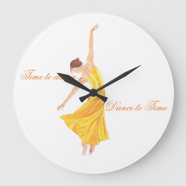 Zeit-,/Tanz zur Stempeluhr zu tanzen Große Wanduhr (Vorderseite)