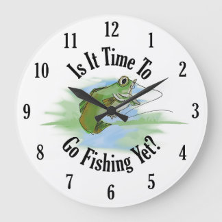 Zeit Uhr, zu fischen zu gehen Große Wanduhr