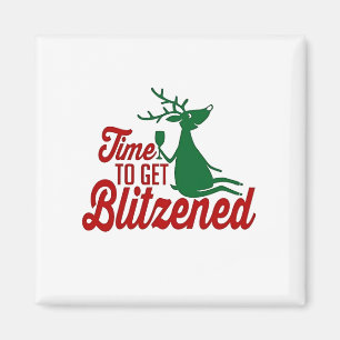Zeit, um Blitzen zu bekommen Weihnachtsrentier Magnet