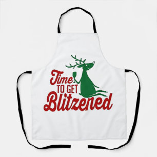 Zeit, um Blitzen zu bekommen Weihnachtsrentier Schürze