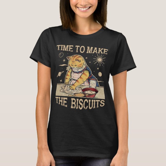 Zeit, um die Kekse Niedlicher Katzenjammer Koch zu T-Shirt (Vorderseite)