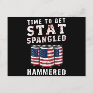Zeit, um einen Sternenbanner-Hammerbier-USA-Flagge Postkarte