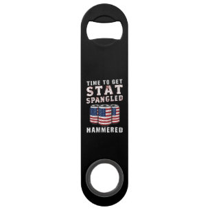 Zeit, um einen Sternenbanner-Hammered-Bier-USA-Fla Speed Flaschenöffner