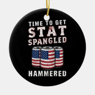 Zeit, um einen Sternenförmig Betrunkenen Bier USA- Keramik Ornament