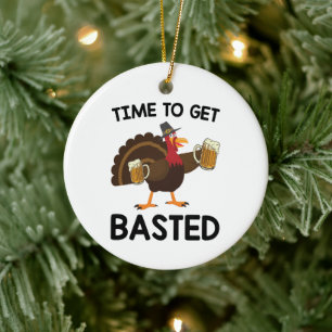Zeit, um lustig gebraten zu werden, lustiger Bier- Keramik Ornament