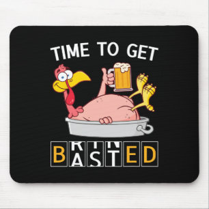Zeit, um lustig zu werden, Truthahn Bier Thanksgiv Mousepad