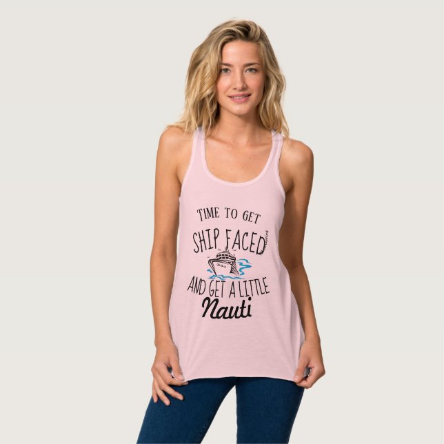 Zeit, um Schiff Faced Cruise Racerback Top-Shirt Tank Top (Vorderseite Vollansicht)