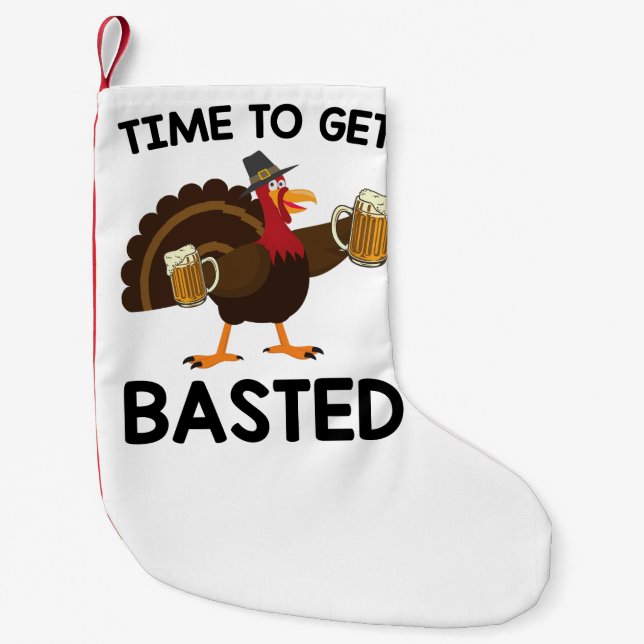 Zeit, um sich gebastetes Funny Beauty Türkei Ernte Kleiner Weihnachtsstrumpf (Vorderseite)