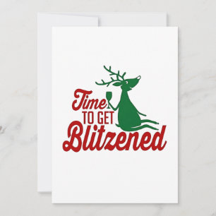 Zeit, um Weihnachtsren Blitzened zu bekommen Dankeskarte
