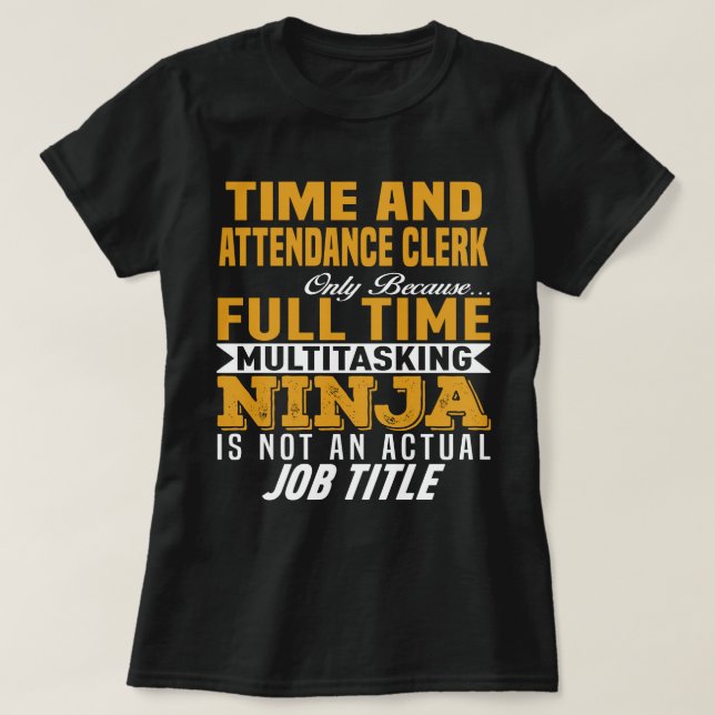 Zeit und Anwesenheitsbetreuer T-Shirt (Design vorne)
