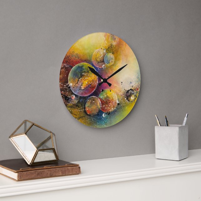 „Zeit und Raum“ Große Wanduhr (Büro)