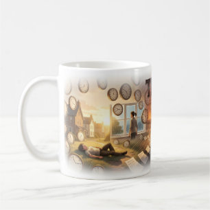 Zeit und Sonnenuntergangs-Lebensreise-Kunsttasse Kaffeetasse