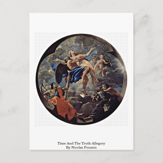 Zeit und Wahrheit von Nicolas Poussin Postkarte (Vorderseite)