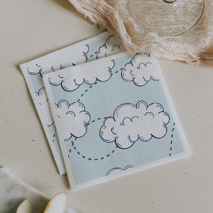 Zeit vergeht Flugzeug Wolken Geburtstag Serviette