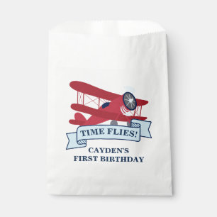 Zeit vergeht Rotes Flugzeug Geburtstag Geschenktütchen