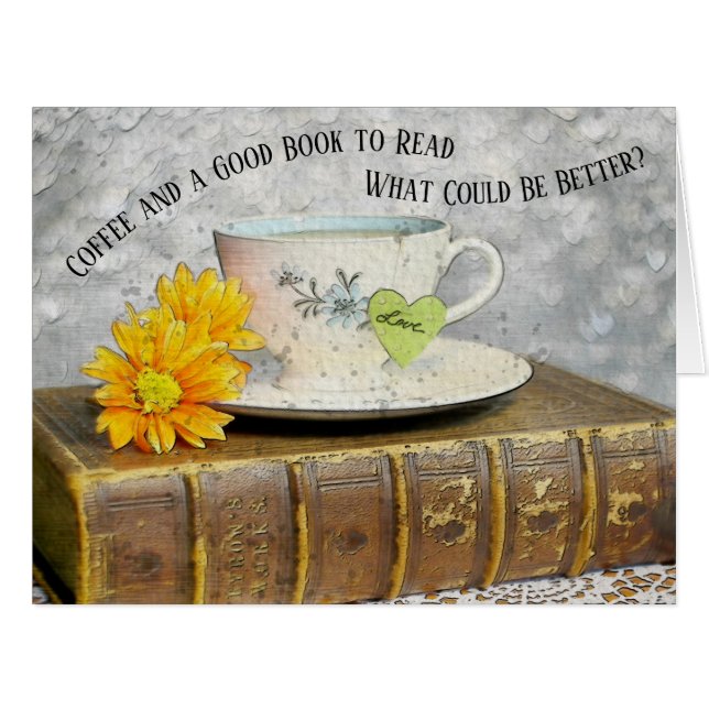 Zeit von Urlaub Kaffee und ein gutes Buch zu lesen (Vorderseite (Horizontal))