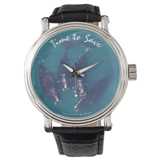 Zeit, Wale von RoseWrites Retten Armbanduhr (Vorderseite)