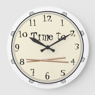 Zeit, Wanduhr für Schlagzeuger mit Zahlen zu