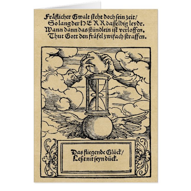 Zeit wartet auf keine Sepia Grußkarte (Vorne)