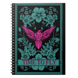 ZEIT ZU FLIEGEN - Exotische rosa Vögel/duskyblaue  Notizblock