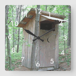 ZEIT ZU GEHEN! NEBENGEBÄUDE-WANDUHR IM HOLZ QUADRATISCHE WANDUHR