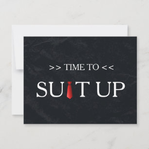 Zeit zum Anziehen Black Chalk Board Red Tie Einladung