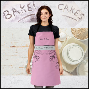 Zeit zum Backen Rosa und Schwarze Schürze