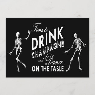 Zeit zum Champagner trinken Halloween Hochzeits-Ei Einladung