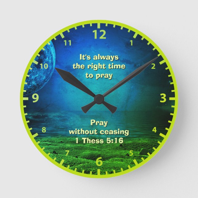 ZEIT ZUM Christlichen PRAGEN Runde Wanduhr (Vorderseite)