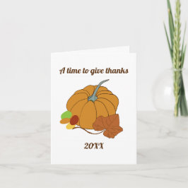 Zeit zum Dank Kürbis und Blätter Karte
