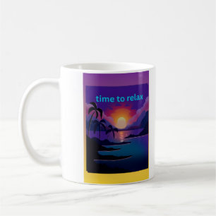 Zeit zum Entspannen Tropischer Sonnenuntergang Kaf Kaffeetasse