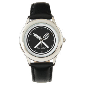 Zeit zum Essen Schwarz und Weiß Armbanduhr