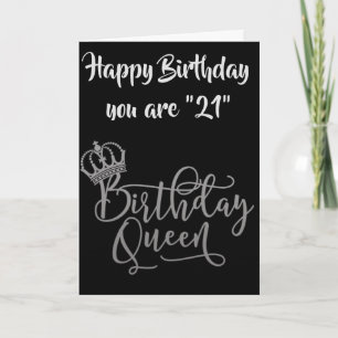 ZEIT ZUM FEIERN **21.** GEBURTSTAG QUEEN Card Karte