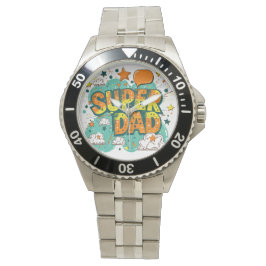 Zeit zum Feiern des Super-Vaters Armbanduhr