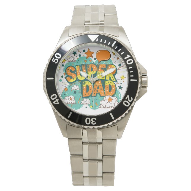 Zeit zum Feiern des Super-Vaters Armbanduhr (Vorderseite)