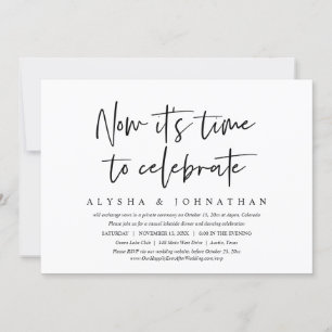 Zeit zum Feiern, lockere Hochzeits-Elopement-Party Einladung