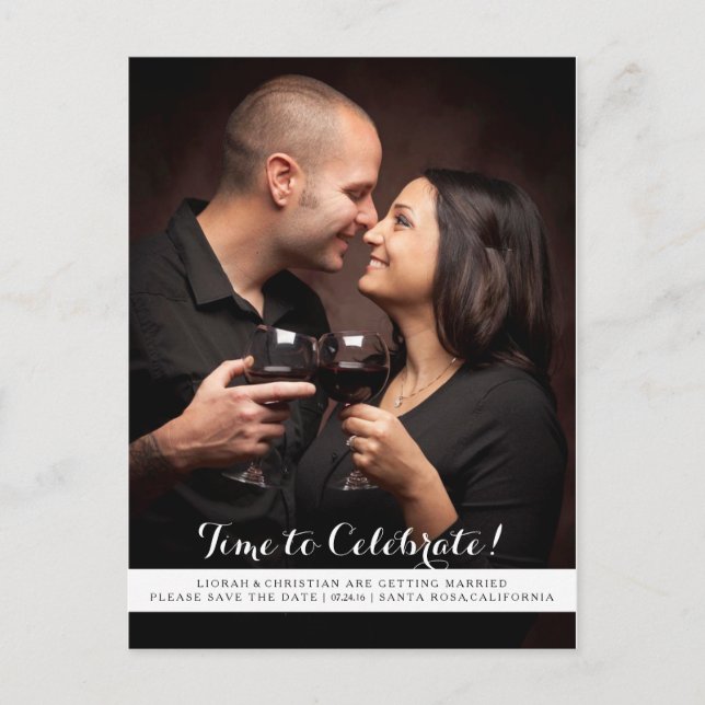 Zeit zum Feiern Save the Date der Postkarte (Vorderseite)